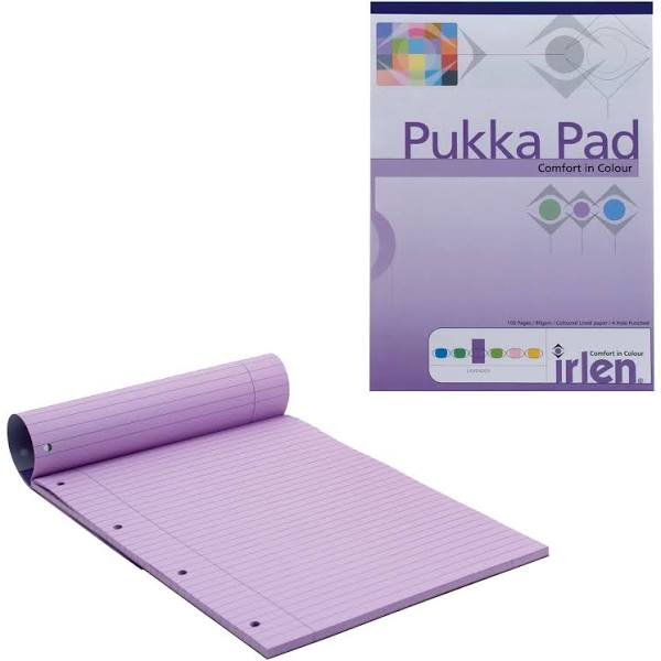 Pukka Dyslexia Pad A4 80gsm Ruled With Margin 100 Pages 50 sheets Lavender Paper