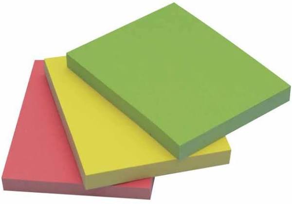 Quick Notes Neon - Quick note - 38 x 51 mm - 50 sheets - neon green, neon yellow, neon pink - plain (pack of 3)