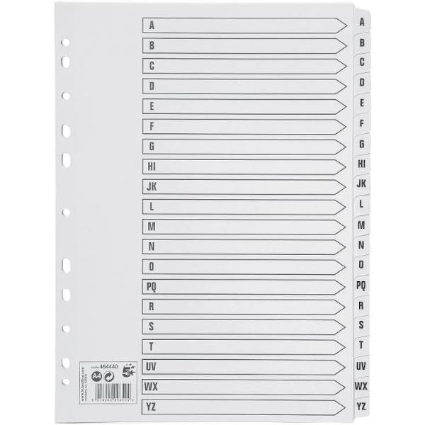 Divider - 20 parts - pre-printed: A-Z - A4 - white