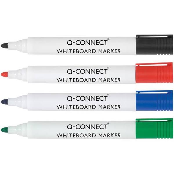 Drywipe Markers - ideal for whiteboard - black, red, blue, green - pack of 4