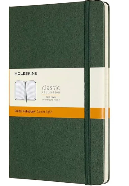 Moleskine Classic Notebook, Large, Ruled, Black, Hard