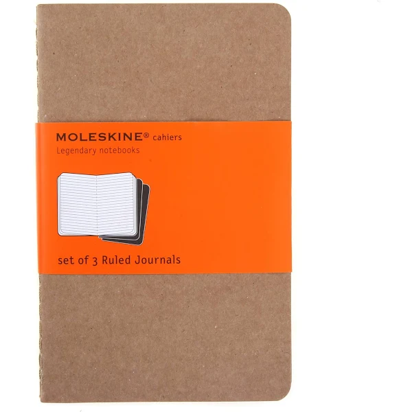 Moleskine Cahier Journal (Set of 3), Pocket, Ruled, Kraft Cover