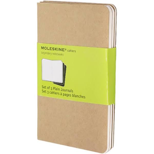 Moleskine Cahier Journal (Set of 3), Pocket, Plain , Kraft Cover