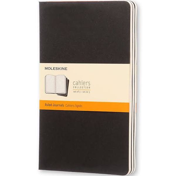 Moleskine Cahier Journal (Set of 3), Large, Ruled , Black Cover