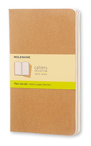 Moleskine Cahier Journal (Set of 3), Large, Plain, Kraft Cover