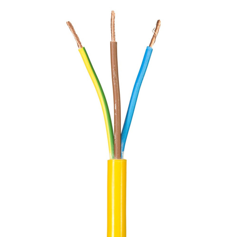 Yellow Arctic 1.5mm 3 Core Cable (per m)