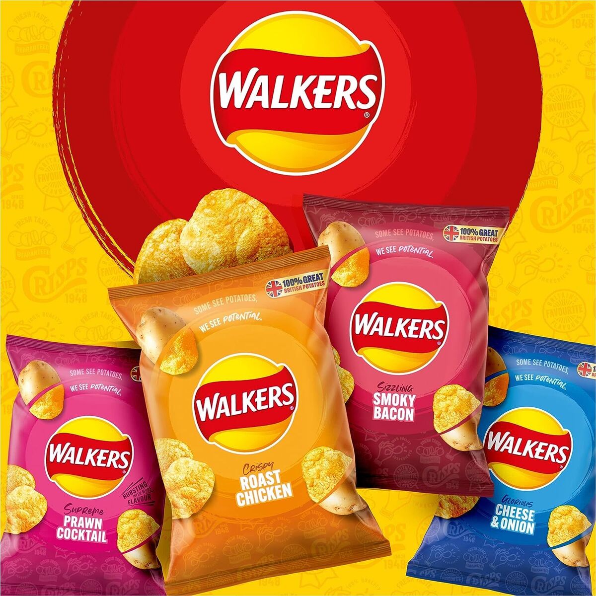 Walkers Meaty Variety Multipack Crisps 20x25g