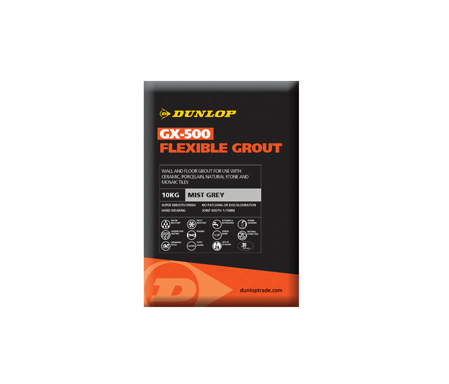 Dunlop GX-500 Mist Grey Flexible Grout 10kg BAL25955