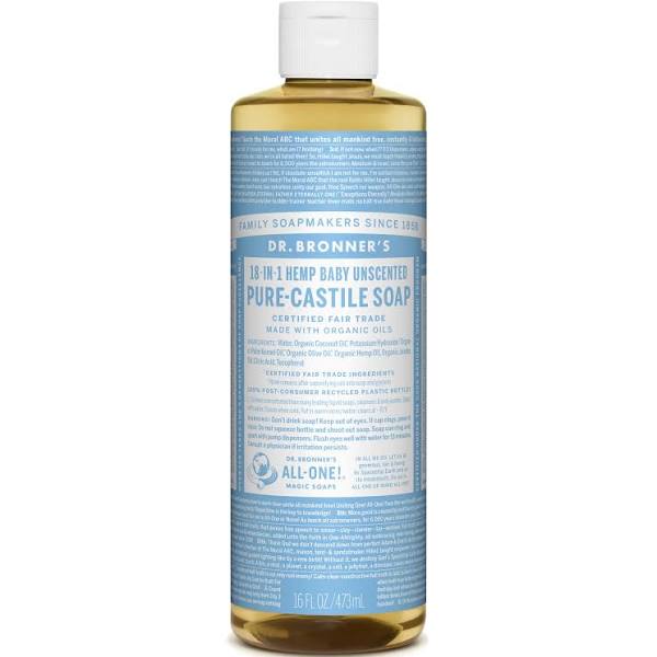 Dr. Bronner's Baby-Unscented Pure-Castile Liquid Soap - 16 oz