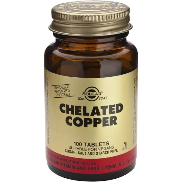 Solgar Chelated Copper Tablets, 100 Ct