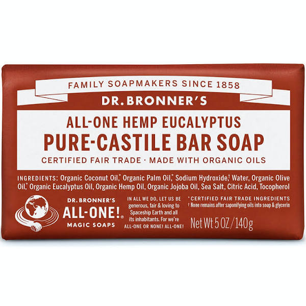 Dr Bronner Organic Eucalyptus Soap Bar 140g