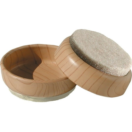Shepherd Hardware 9364 Felt Gard Furniture Cups with Felt Bases, 2-3/8-Inch, Woodgrain, 4-Pack