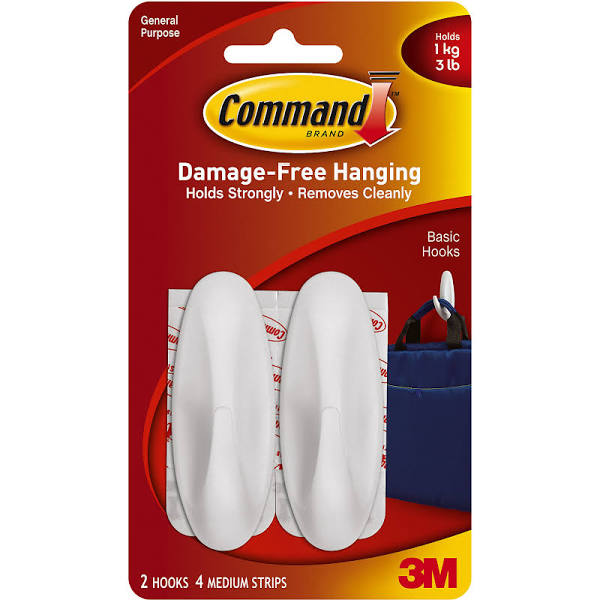 Command Designer Medium - Self-adhesive hook - white (pack of 2)