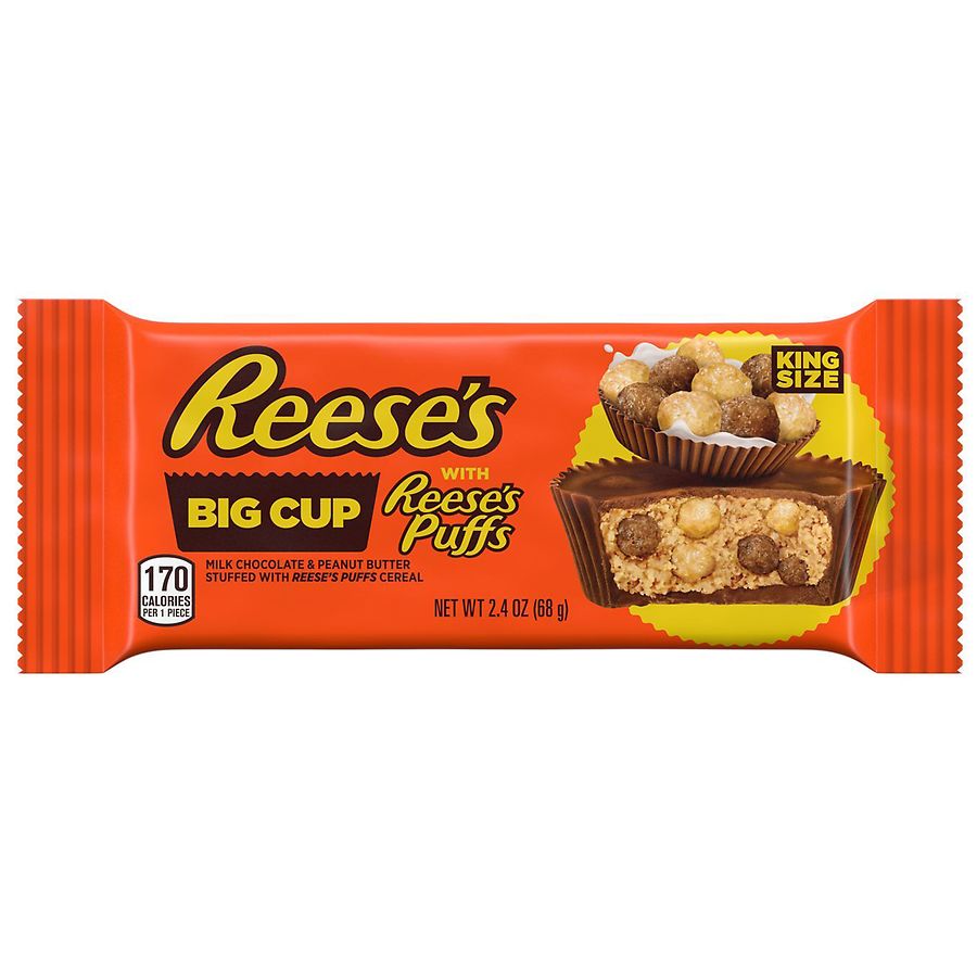 Big Cup, Candy, Gluten Free, King Size Milk Chocolate Peanut Butter