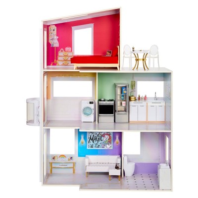 Rainbow High Townhouse- 3-Story Wood Dollhouse Playset