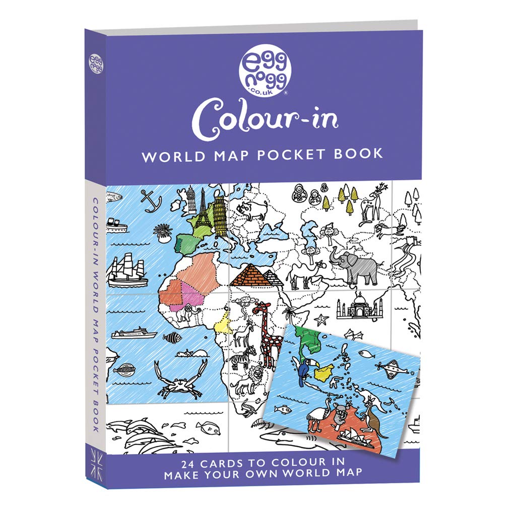 Fun Colouring Craft For Kids World Map Pocket Book | Eggnogg