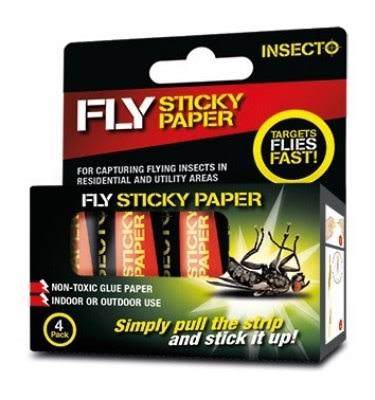 Insecto Sticky Fly Papers 4 Pack