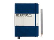 Leuchtturm1917 Hard Cover Notebook, A5, Plain, Navy Blue, 249 Pages, 342924