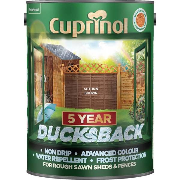 Cuprinol Ducksback 5 Year Waterproof for Sheds & Fences Autumn Brown 5L