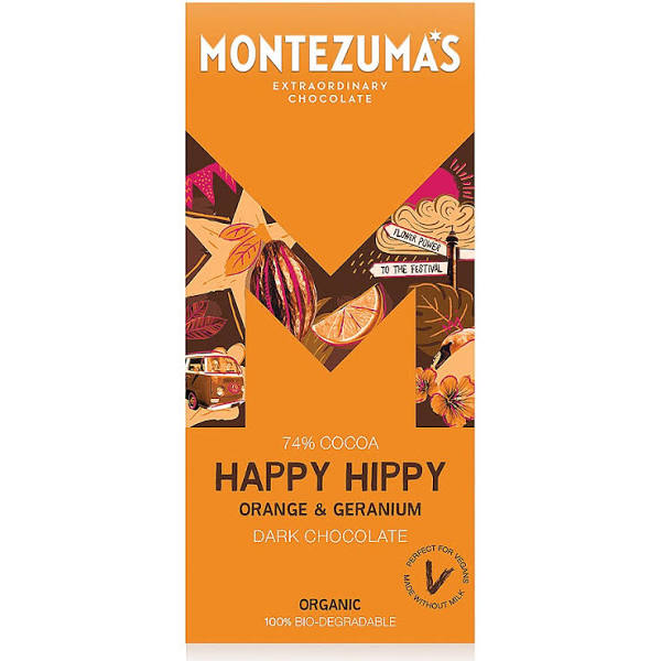 Montezuma's Happy Hippy Orange & Geranium Bar 90g