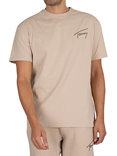 Tommy Jeans Men's Signature T-Shirt, Beige