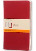 Moleskine Cahier Journals Large Ruled Cranberry Red Set of 3 - CH116